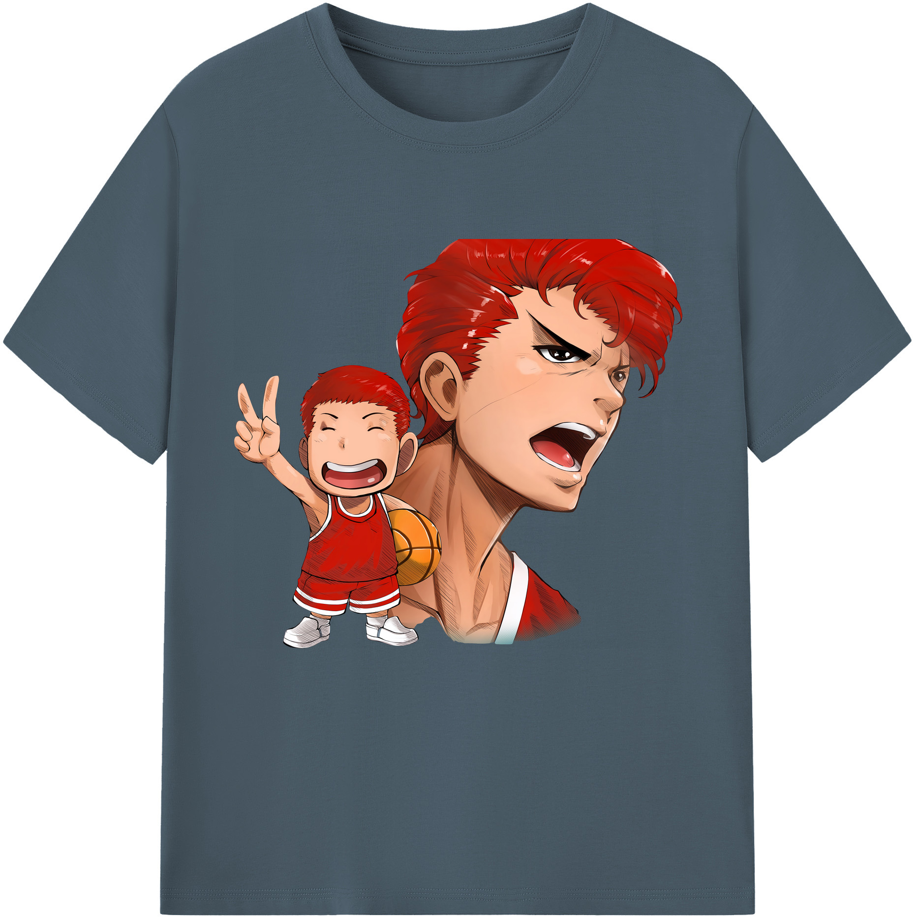 SLAM DUNK／スラムダンク 綿100％半袖Tシャツ（フロントプリント）